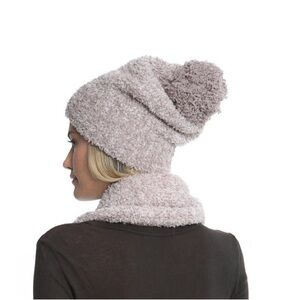 NWT🤎Barefoot Dreams COZYCHIC® POM POM BEANIE & SCARF SET Tan